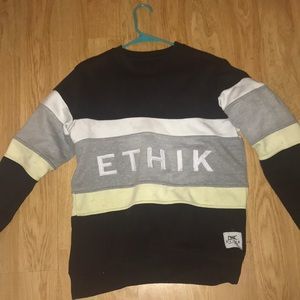 ethik, campus crew black sweater